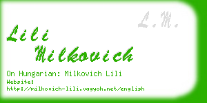 lili milkovich business card